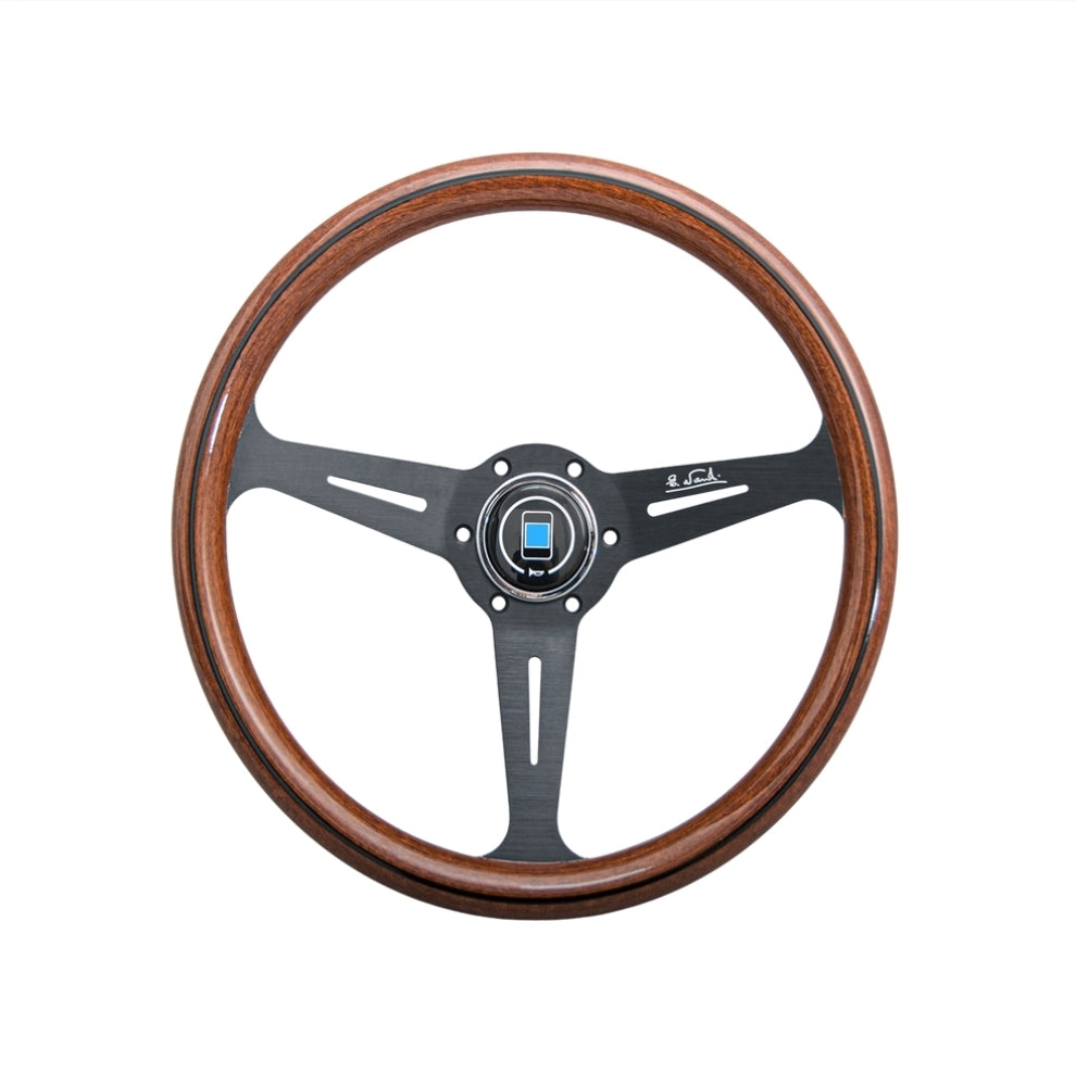NARDI STYLE WOOD BLACK CENTER STEERING WHEEL