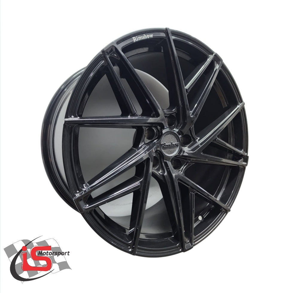19 INCH RIMSHOW RS3 BLACK WHEELS NARROW WIDE SET 5X120
